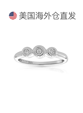 自营 vir jewels0.06 克拉钻石 3 石戒指 18K 白金 - 白色 美国奥
