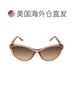 自营Calvin Klein Brown Gradient Butterfly Ladies Sunglasses