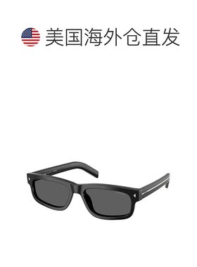 自营 prada普拉达PR B11S 16K731 55mm中性矩形太阳镜-黑色 美国