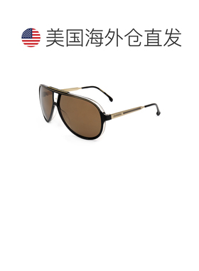 自营Carrera Men's 63 mm Black Sunglasses - black gold 美国奥