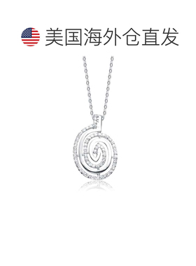 自营 genevive纯银透明立方氧化锆漩涡项链 - 白色 美国奥莱直发