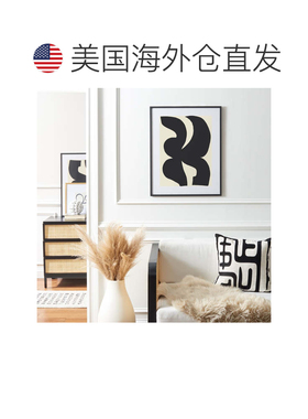 自营Safavieh 诗人的笔框壁饰艺术 - 仿古象牙色/黑色 美国奥莱直