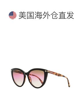 自营 Tom Ford 女式猫眼太阳镜 TF915 Isabella-02 05F 黑色/玫瑰