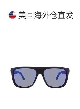 自营Tommy Hilfiger Grey Blue Mirror Square Men's Sunglasses