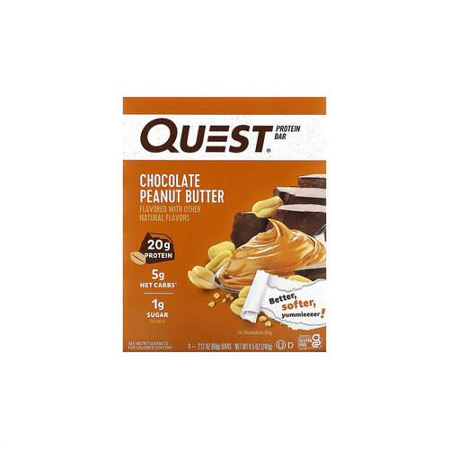香港直发Quest Nutrition巧克力花生酱蛋白棒抗饿原料丰富4根 - 图0