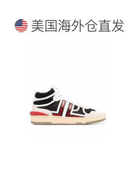 自营Lanvin Calfskin High Top Men's Sneakers - black 美国奥莱