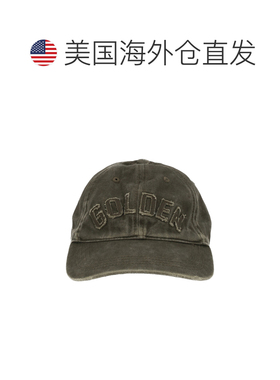 自营golden goosePatch徽标复古棕色棉质棒球帽-灰色 美国奥莱直