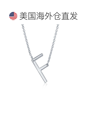 自营simona纯银侧面初始项链 - f 美国奥莱直发