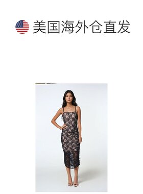 自营Bebe Women's Lace Tube Midi Dress - black 美国奥莱直发