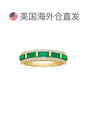 自营 ross-simons罗斯-西蒙斯翡翠和 . 14kt 黄金钻石戒指 - 白色