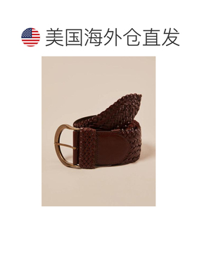 自营lucky brand幸运品牌宽编织腰带-绿色 美国奥莱直发