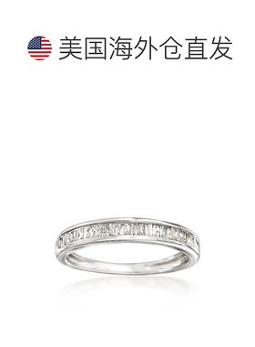 自营 925 纯银 Ross-Simons 长方形钻石戒指 - 白色 美国奥莱直发