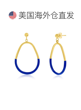 自营simona纯银午夜珐琅梨形耳环 - 镀金 - 蓝色 美国奥莱直发