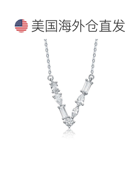 自营geneviveSterling Silver White Gold Plated with Clear Cub
