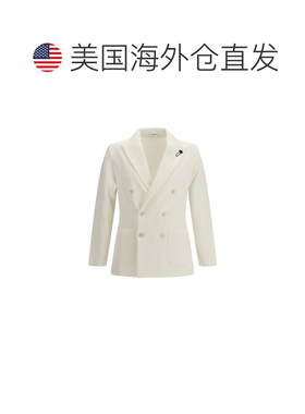 自营Lardini Cotton Men's Blazer - white 美国奥莱直发