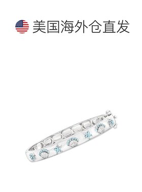 Ross-Simons Tonal Blue Topaz Sea Life Bangle Bracelet in Ste