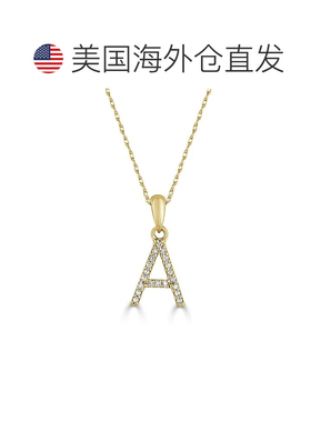 自营 sabrina14k 金和钻石初始项链 - 黄色 a 美国奥莱直发吊坠