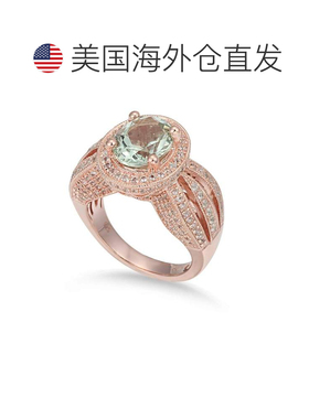 自营Suzy Levian 纯银 4.35 TCW 绿色紫水晶椭圆形戒指 - 绿色 美