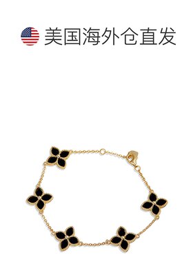 自营 savvy cie jewels18K金纯银花朵手链-黑色 美国奥莱直发