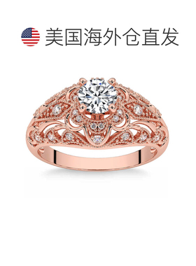 自营pompeii31 1/2 克拉钻石复古订婚戒指 14k 黄金实验室培育 -