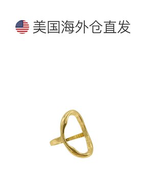 自营 adornia14k 镀金开口锤纹椭圆形戒指 - 金色 美国奥莱直发