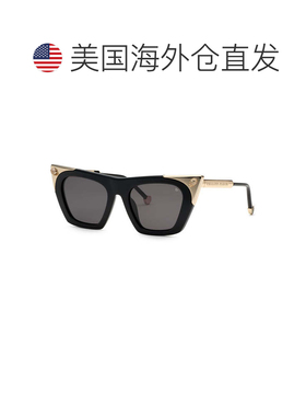 自营Philipp Plein Sunglasses Cat Eye Full Rim, Shiny Black/g