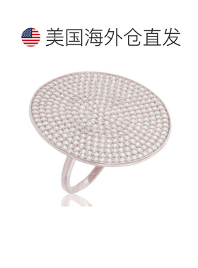 自营Suzy Levian Cubic Zirconia Rose Sterling Silver Pave Med