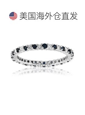 自营pompeii3pompeii 3pompeii 1/2 克拉蓝色蓝宝石钻石结婚戒指