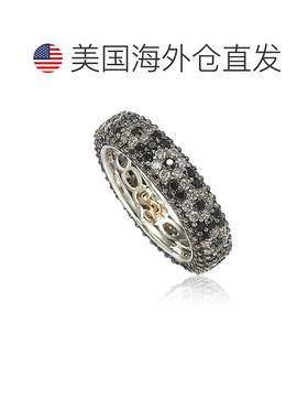 自营Suzy Levian Sterling Silver Cubic Zirconia Black and Whi