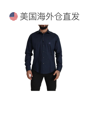 自营Roberto Cavalli Cotton Dress Formal Men's Shirt - blue