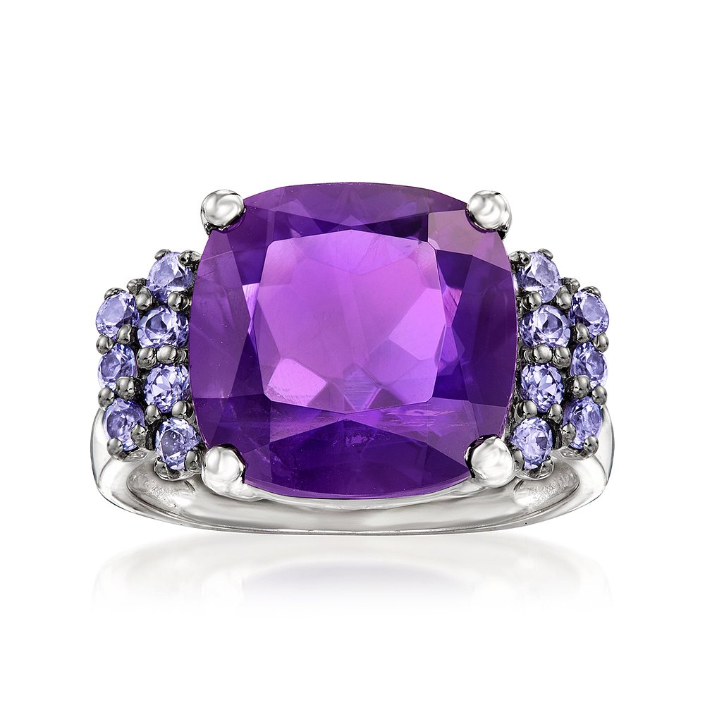 ross-simons 罗斯-西蒙斯紫水晶和 . 925 纯银坦桑石戒指 - 紫色