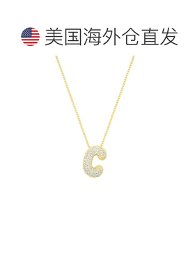 自营adornia14k镀金铺路泡泡字母项链-金-c 美国奥莱直发