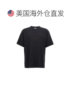 自营Burberry Men's Logo Embroidery T-Shirt - black 美国奥莱