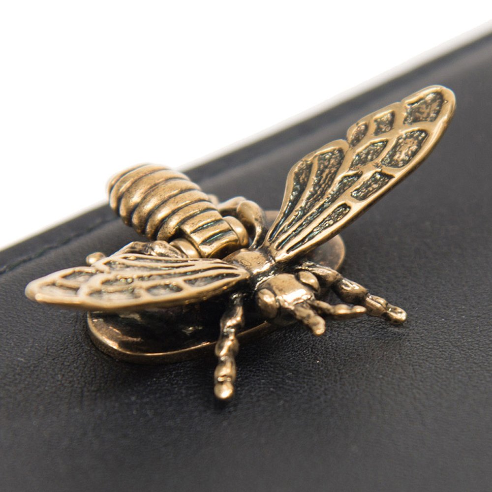 天猫国际探物美国香港直邮Dior 迪奥 女士黑色牛皮蜜蜂装饰皮夹手拿包 M3400CVWV-92