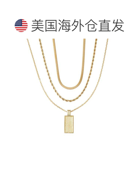 自营adorniaTarnish Resistant 18k Gold Plated Dog Tag 3-Piece