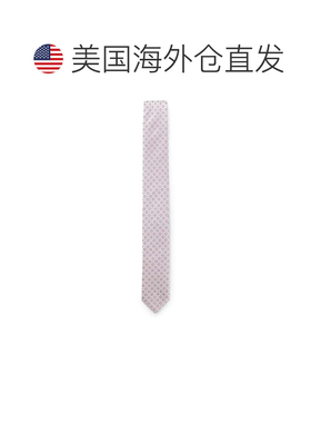 自营boss提花图案真丝混纺领带-浅紫色 美国奥莱直发
