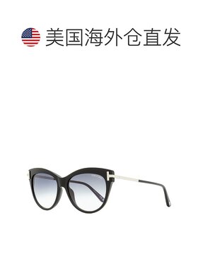 自营 Tom Ford 女式猫眼太阳镜 TF821 Kira 01B 黑色/钯金 56 毫