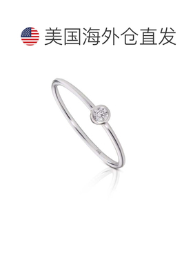 自营max + stone14k金Solo Lab生长钻石边框戒指-白色 美国奥莱直