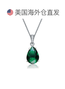 自营geneviveSterling Silver White Gold Plated with Pear Shap