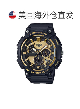 自营Casio Men's Chronograph Sport Watch with Gold Dial - MCW