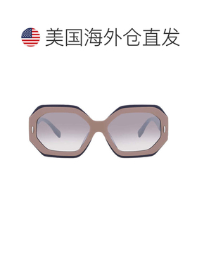自营Tory Burch Grey Gradient Mirror Silver Geometric Ladies