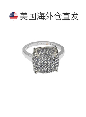 自营 925 纯银戒指中的 Suzy Levian 密镶蓝色立方氧化锆 - 蓝色