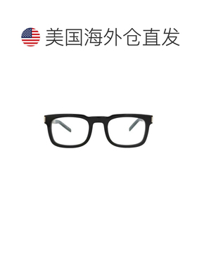自营saint laurent方形镜框回收醋酸纤维太阳眼镜-黑色银色透明