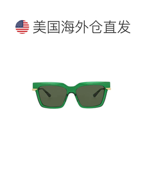 自营bottega veneta方形镜框回收醋酸纤维太阳眼镜-绿色金色绿色