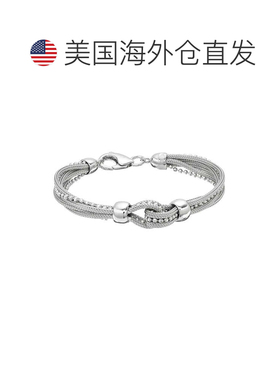 自营max + stone纯银网状手链带龙虾爪扣 7.5 英寸 - 银色 美国奥