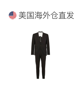自营Dsquared2 Elastane Two-Piece Men's Suit - black 美国奥莱