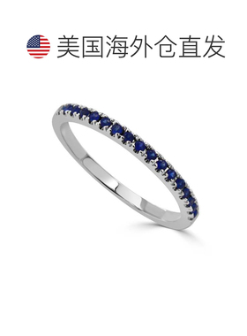 自营sabrina14K White Gold Blue Sapphire Band - white gold 美