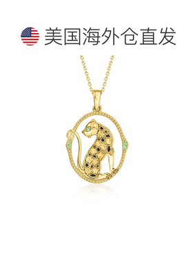 自营Ross-Simons Citrine and Black Enamel Leopard Pendant Nec