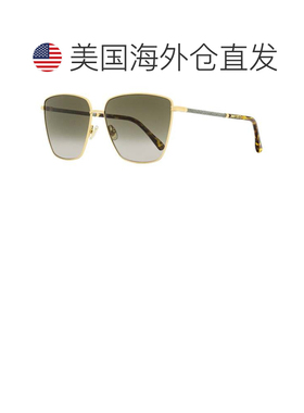 自营 Jimmy Choo 女士方形太阳镜 Lavi 06JHA 金色/哈瓦那色 60