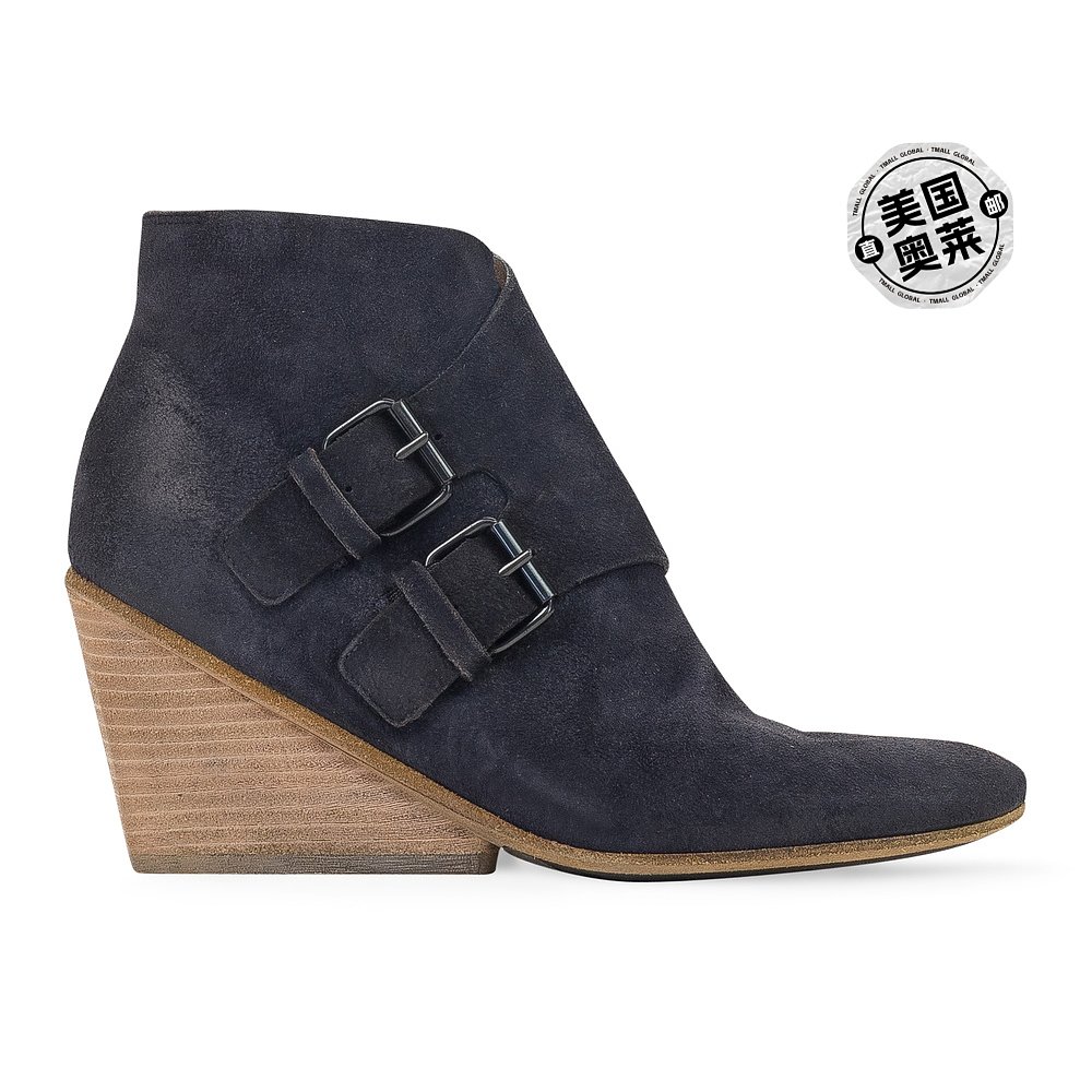 自营marsell蓝色磨砂皮靴子-蓝色 美国奥莱直发女靴 - 图0